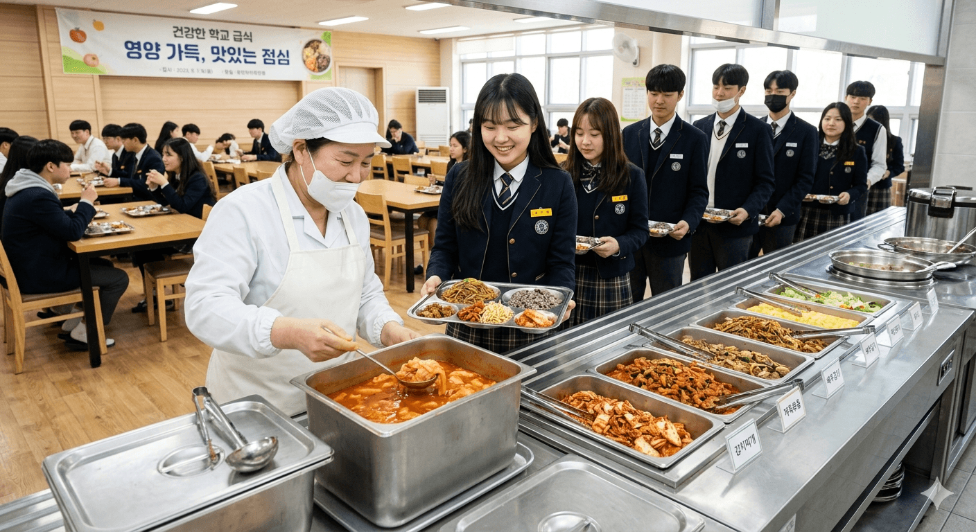 학교 급식 배식대